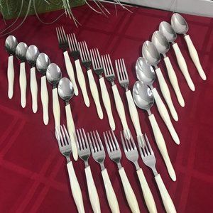 Cutco Pearl White Handle Vintage Flatware Set  6
